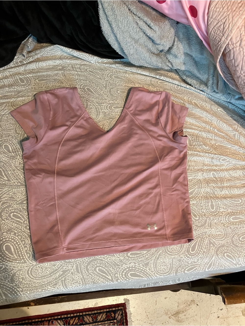 Under Armour Women's Dusty Rose Short-Sleeve V-Neck Tee